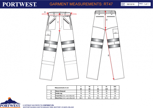 Pantaloni Hi-Vis, portocaliu, regular, Rail Action, Portwest